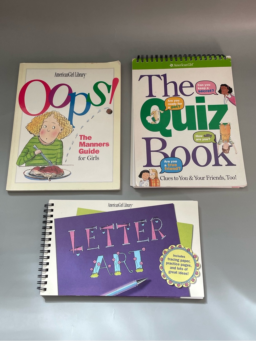 lot of 3 American Girl Kids' Activity Book bundle american girl doll